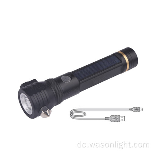 Multi-Tools Industrial Micro USB Rescue Hammer Schneidmesser Survival Torch Verteidigung LED Taschenlampe